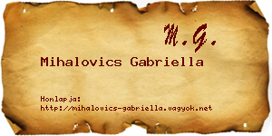 Mihalovics Gabriella névjegykártya